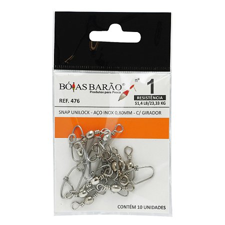 SNAP UNILOCK -AO INOX 0,80MM -N 1 C/GIRADOR C/10 UNI