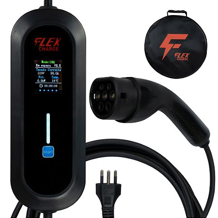 Carregador Para Carro Elétrico Portátil 3.5 Kw 220v Cabo 5m 220V