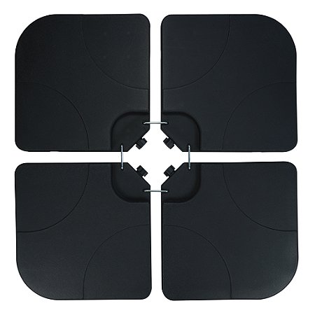 Base De Ombrelone Lateral Contra Peso Com 4 Peças Cor Preto