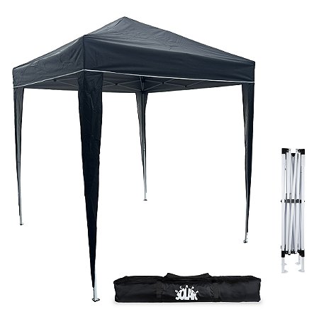 Tenda Gazebo 2x2 Articulada Bolsa P/ Preto Camping Dobrável