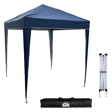 Tenda Gazebo 2x2 Articulada Bolsa P/ Praia Camping Dobrável Cor Azul