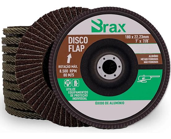 Kit Disco De Lixa Flap 7 Pol Aluminio 180mm Grão 40