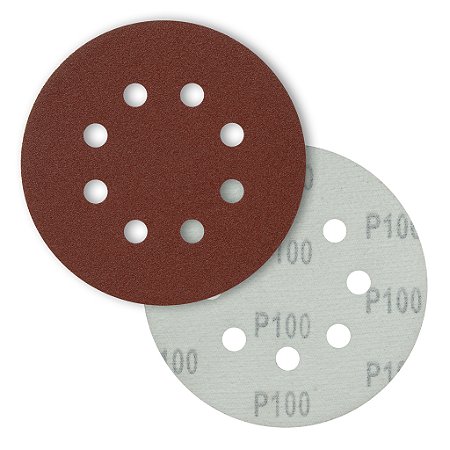Disco De Lixa Com Velcro 8 Furos 125mm 5 Polegadas Grão 60