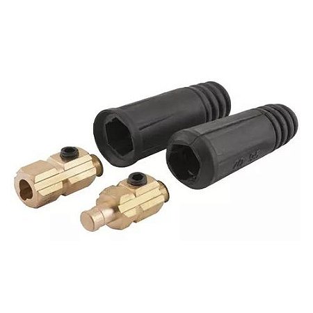 Kit 2 Conectores 9mm Macho E Fêmea Para Cabo De Solda 10-25mm