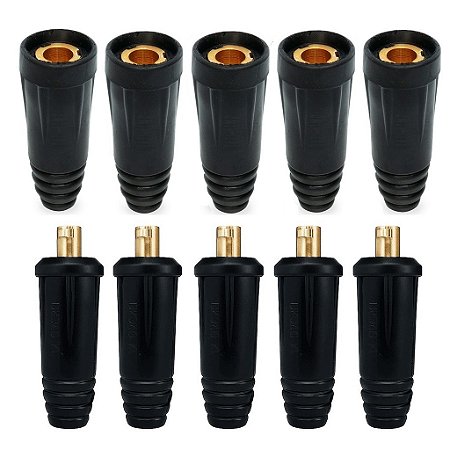 Kit Conector Engate Rápido 9mm Com 5 Fêmea E 5 Macho Inversora De Solda
