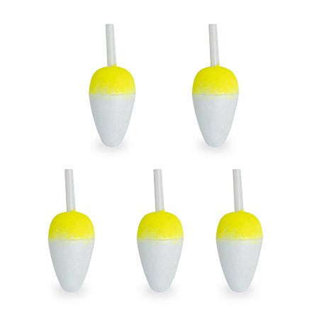 Kit 5 Boias Lambari Nº3 N61 Amarela Barão Pescaria Leve
