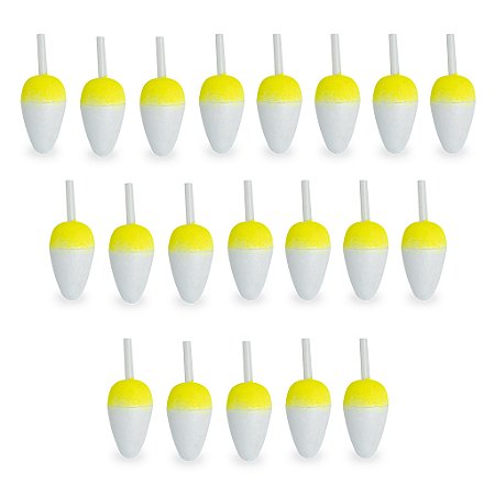 Kit 20 Boias Lambari Barão Amarela N°3 - N°61 Pesca Pescaria