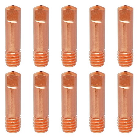 Kit 10 Bico De Contato 0.6mm M6x25 Para Tocha Mig 15AK