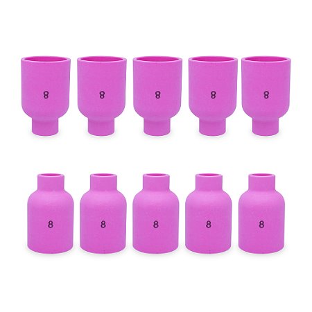 Kit 10 Bocal Cerâmico Gas Lens 57N74 N° 8