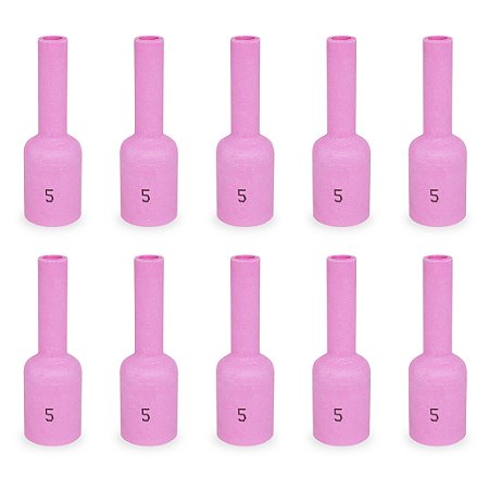 Kit 10 Bocal Cerâmico Gás Lens Longo Nº 5 Tocha Tig 54n17