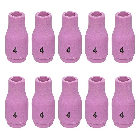 Kit 10 Bocal Cerâmico Modelo 13N08 Nº 4 Para Tocha Tig Wp-9