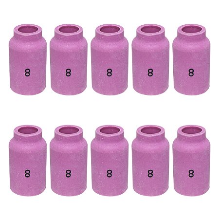 Kit 10 Bocal Cerâmico Gas Lens Tig Modelo 54n14 N° 8