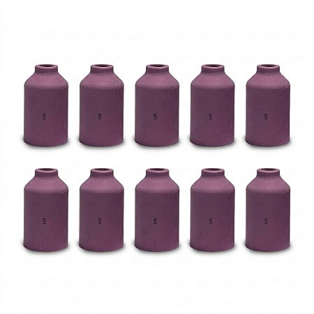 Kit 10 Bocal Cerâmico Modelo 54N17 Nº 5 Para Gas Lens Tocha Tig