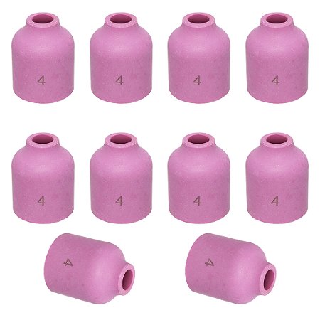 Kit 10 Bocal Cerâmica 53N58  Nº4 Gás Lens Para Tochas Tig