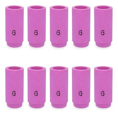 Kit 10 Bocal Cerâmico 13n10 N°6 Pequeno Tochas De Solda Tig