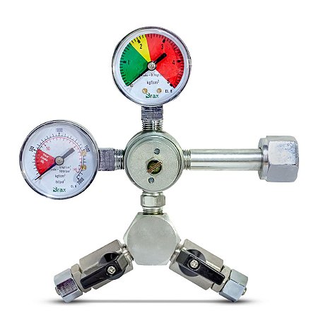 REGULADOR PARA CHOPP COM DUPLA SAÍDA CO2 - BRAX RC-129