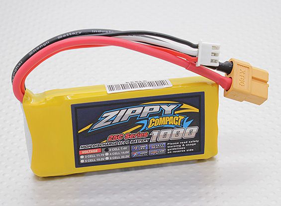 Bateria de Li-Po 1.000mah 11.1v 25C Zippy Compact