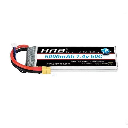 Bateria Lipo 5000mah 7.4v 50C - HRB