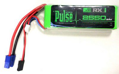 Bateria Pulse de Lipo 2550mah 7.4v 2S 15C p/ RX