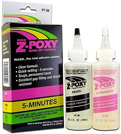 Cola Epoxi de Cura em 5 minutos 8fl. 2x118ml ZAP PT-38