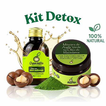 Kit Óleo de Macadamia e Máscara de Argila