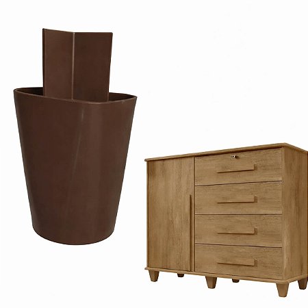 Pé pirâmide plástico fixo ideal para cômoda, rack, guarda-roupa e móveis