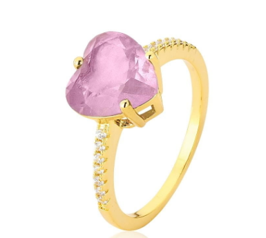 ANEL CORAÇÃO FUSION LAVANDA - DOURADO