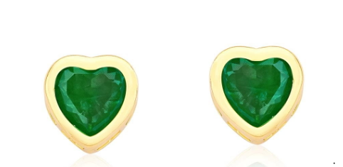 BRINCO CORAÇÃO  FUSION  ESMERALDA - OURO
