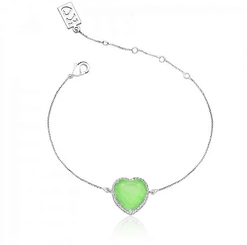 PULSEIRA CORAÇÃO FUSION GREEN CRAVEJADA -  RÓDIO BRANCO