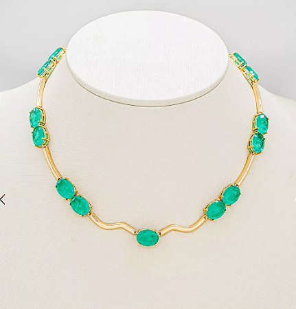 Choker Canutilhos com Pedras Ovais Fusion Verde