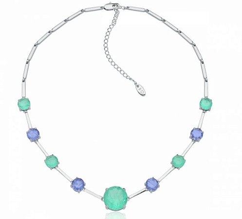 CHOKER / COLAR  MIX CÍRCULOS FUSION LAVANDA - RÓDIO BRANCO