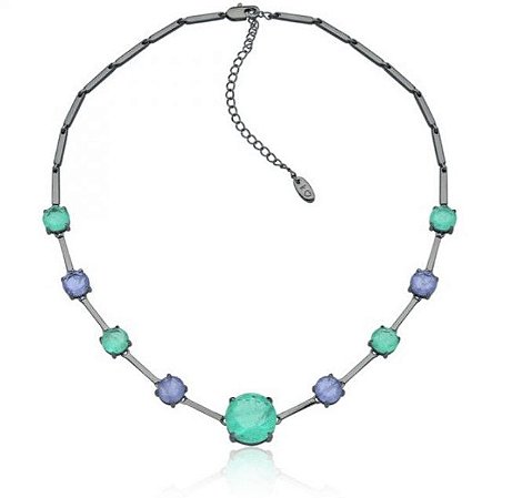 CHOKER / COLAR MIX CÍRCULOS FUSION LAVANDA - RÓDIO NEGRO