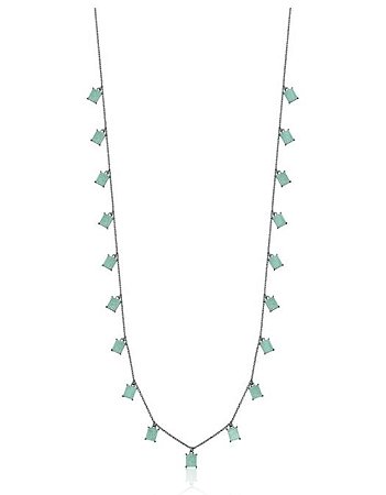 COLAR PENDURICALHOS RETÂNGULOS  - RÓDIO NEGRO - BLUE LIGHT