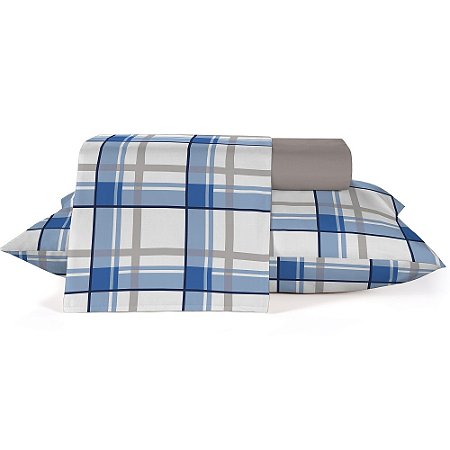 Jogo de Cama Queen Teka Diamante Tartan 4 peças