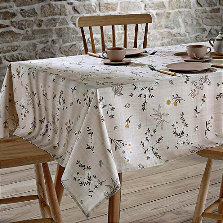 Toalha de Mesa Quadrada Dohler Clean Esmeralda - Limpa Fácil - 1,40m x 1,40m