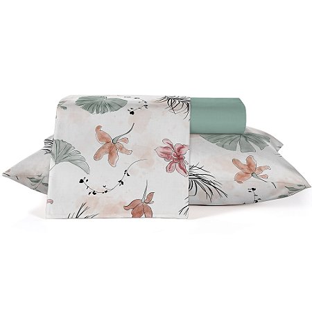 Jogo de Cama King Teka Diamante Tropical 4 peças