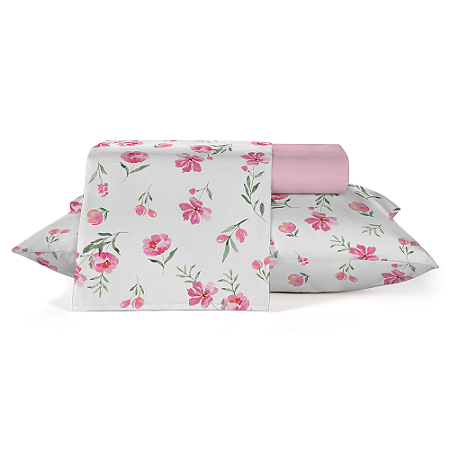 Jogo de Cama Casal Poliéster Teka Ternura Carinhoso 4 peças