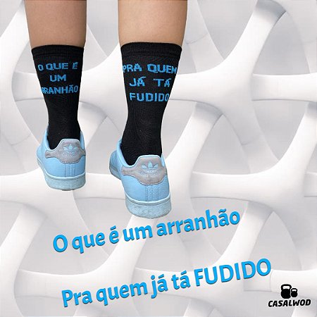 Meia do Poder - Arranhão Preto com Azul