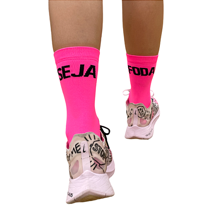 Meia - Seja rosa fluor - Light - poliamida