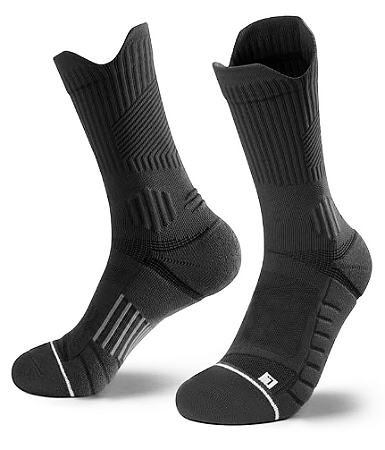 RUNNING TECH CUSHION ( Cinza )- Meia compressiva de corrida com amortecimento