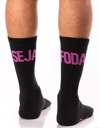 Meia do Poder - Seja Foda (Preto com Roxo)