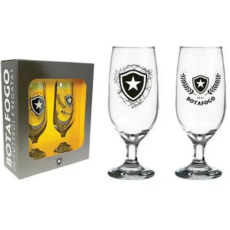 Jogo 2 Taças de Cerveja do Botafogo 300ml com Caixa