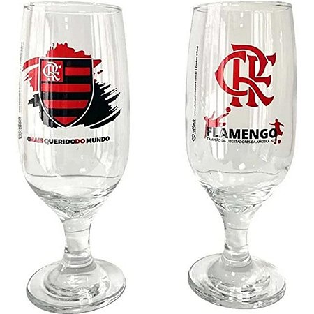 Jogo 2 Taças de Cerveja do Flamengo 300ml com Caixa