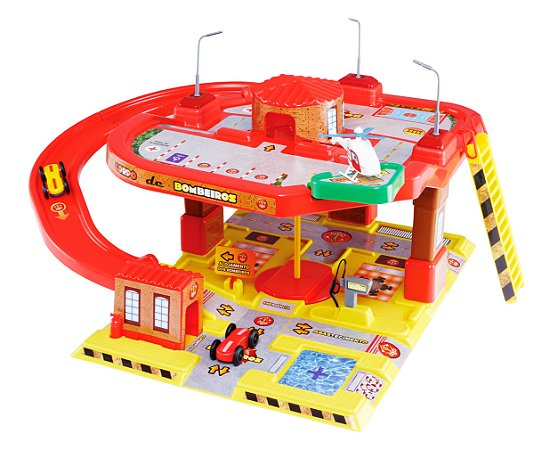 Pista Playset Infantil Posto Corpo de Bombeiros Carrinho e