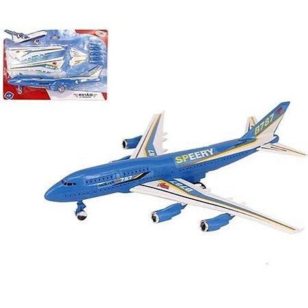 Avião de Brinquedo Médio á Fricção para Montar Infantil