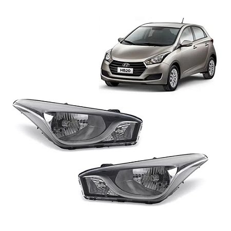 Farol HB20 Máscara Negra com Moldura Cromada 2012/2016 ARTEB