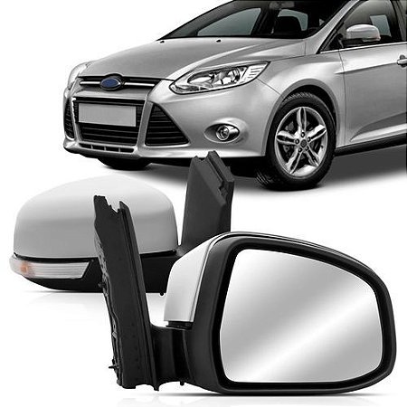 Retrovisor Externo Focus Hatch/Sedan Elétrico com Pisca para Pintura (2013/2015) - Original FICOSA