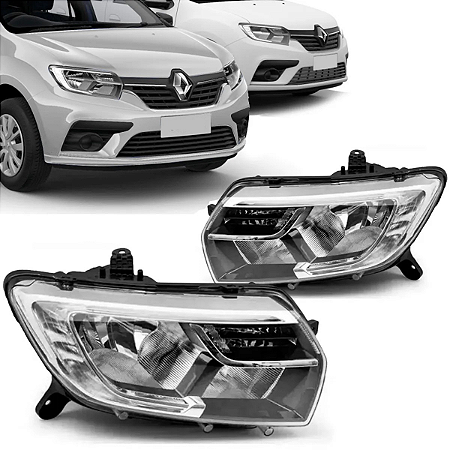 Farol Sandero/Logan com LED (2020/2022) - TYC