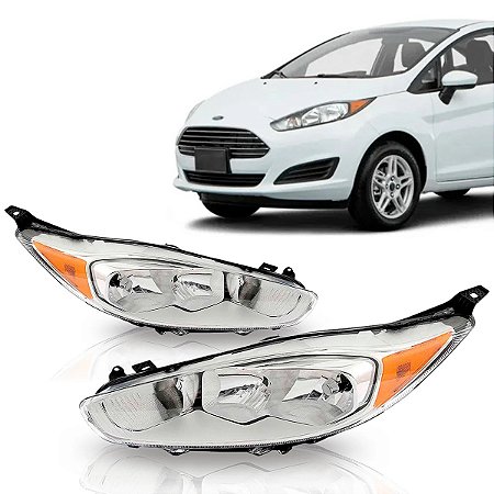 Farol New Fiesta Máscara Cromada (2013 em Diante) - ORIGINAL