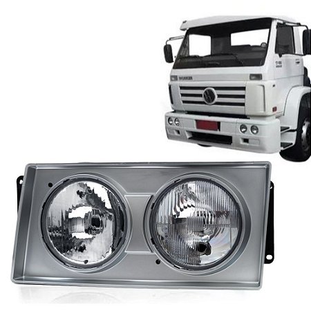 Farol Caminhão VW Moldura Cinza com Suporte e Vigia 01/05 ARTEB